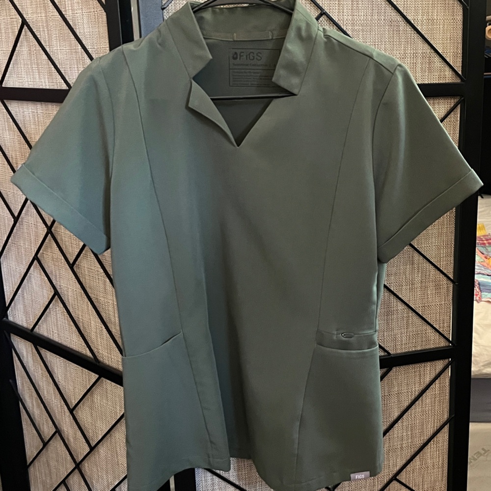 Figs Moss Green Medical Scrub Top